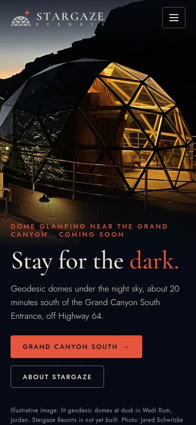 Stargaze Resorts on a phone