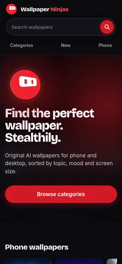 Wallpaper Ninjas on a phone